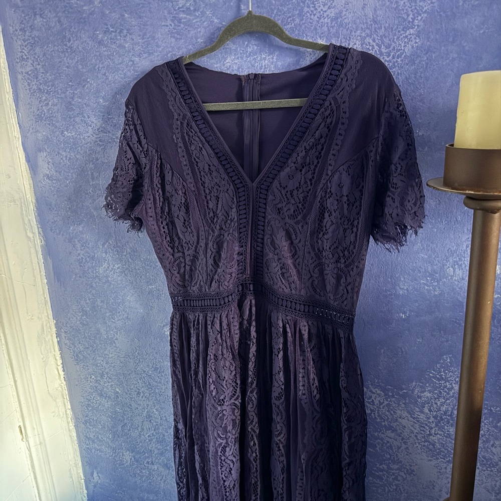 Elegant Purple Lace Dress